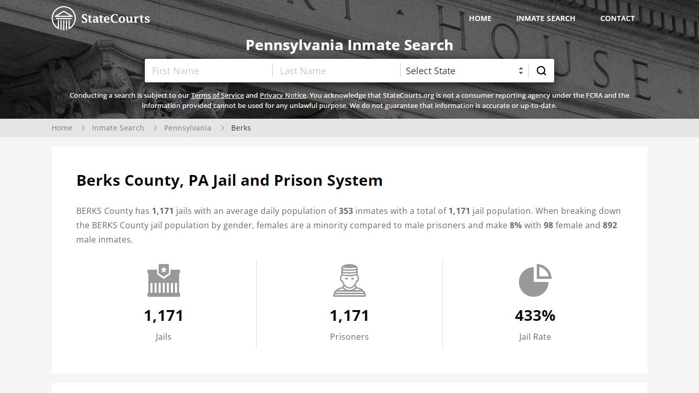 Berks County, PA Inmate Search - StateCourts