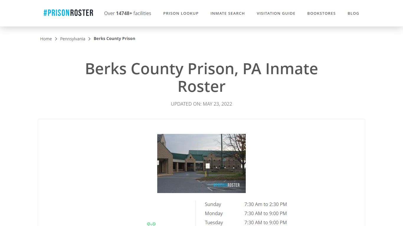 Berks County Prison, PA Inmate Roster - Inmate Locator