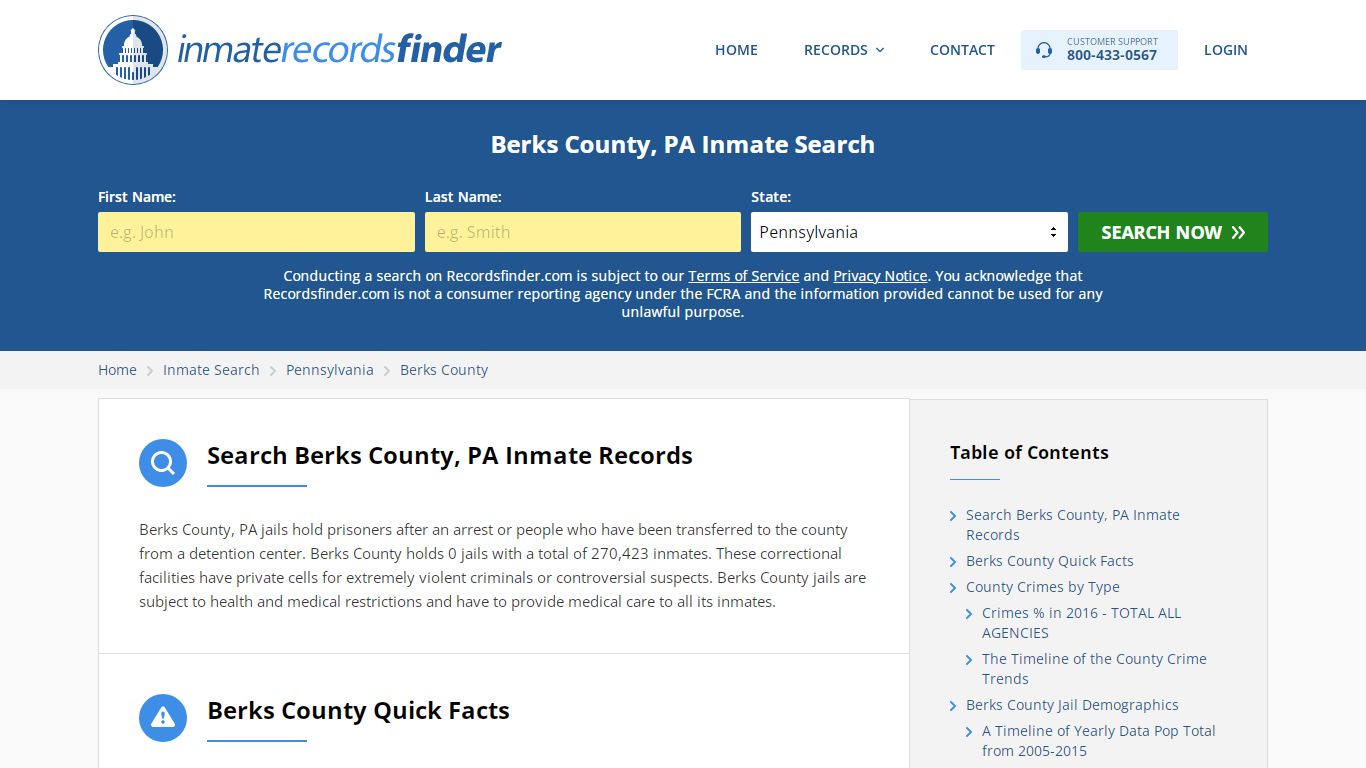 Berks County, PA Inmate Lookup & Jail Records Online